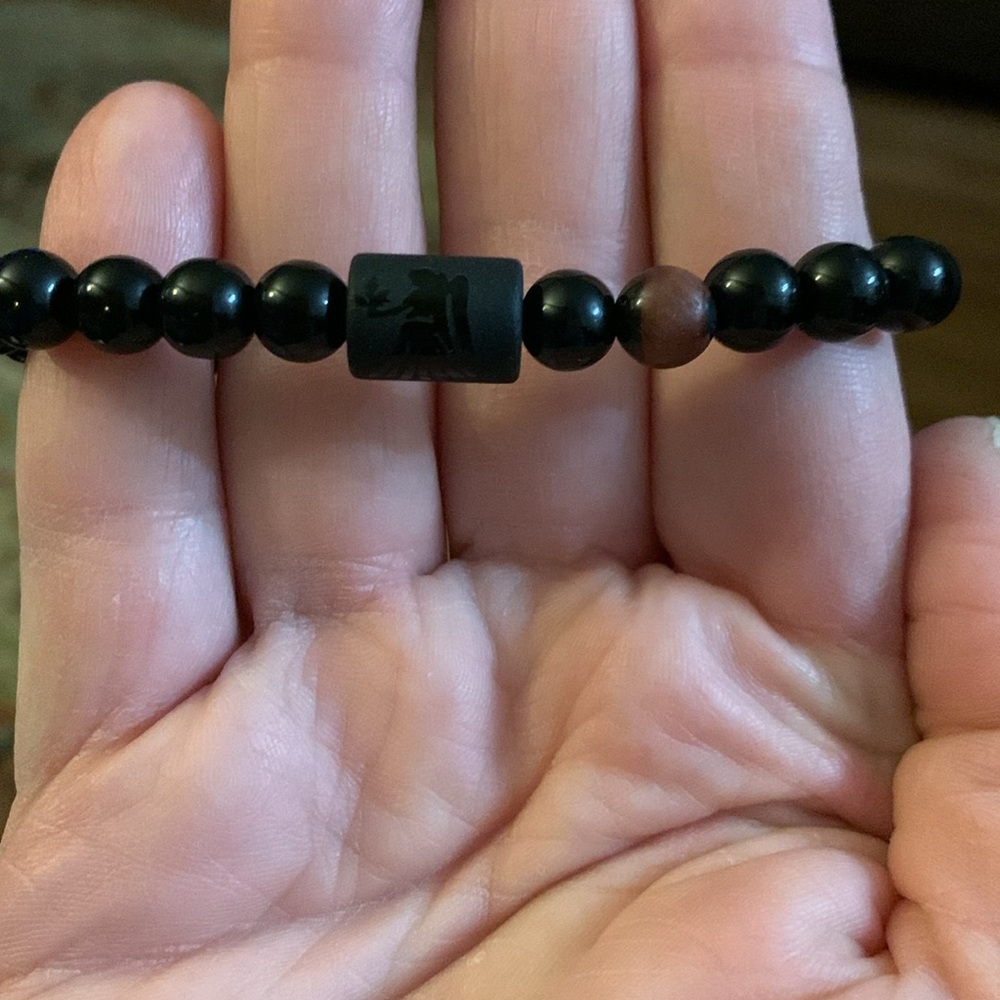 Virgo Zodiac Black Bracelet with Tiger Eye - Picture 7 of 7